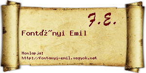 Fontányi Emil névjegykártya