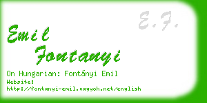emil fontanyi business card