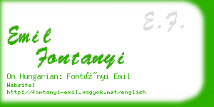 emil fontanyi business card